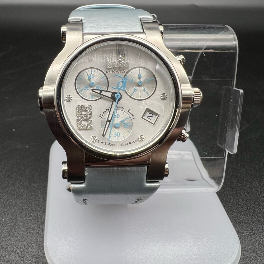 Renato Watch Beauty Collection Limited Edition Blue/Silver Diamond Needs Battery